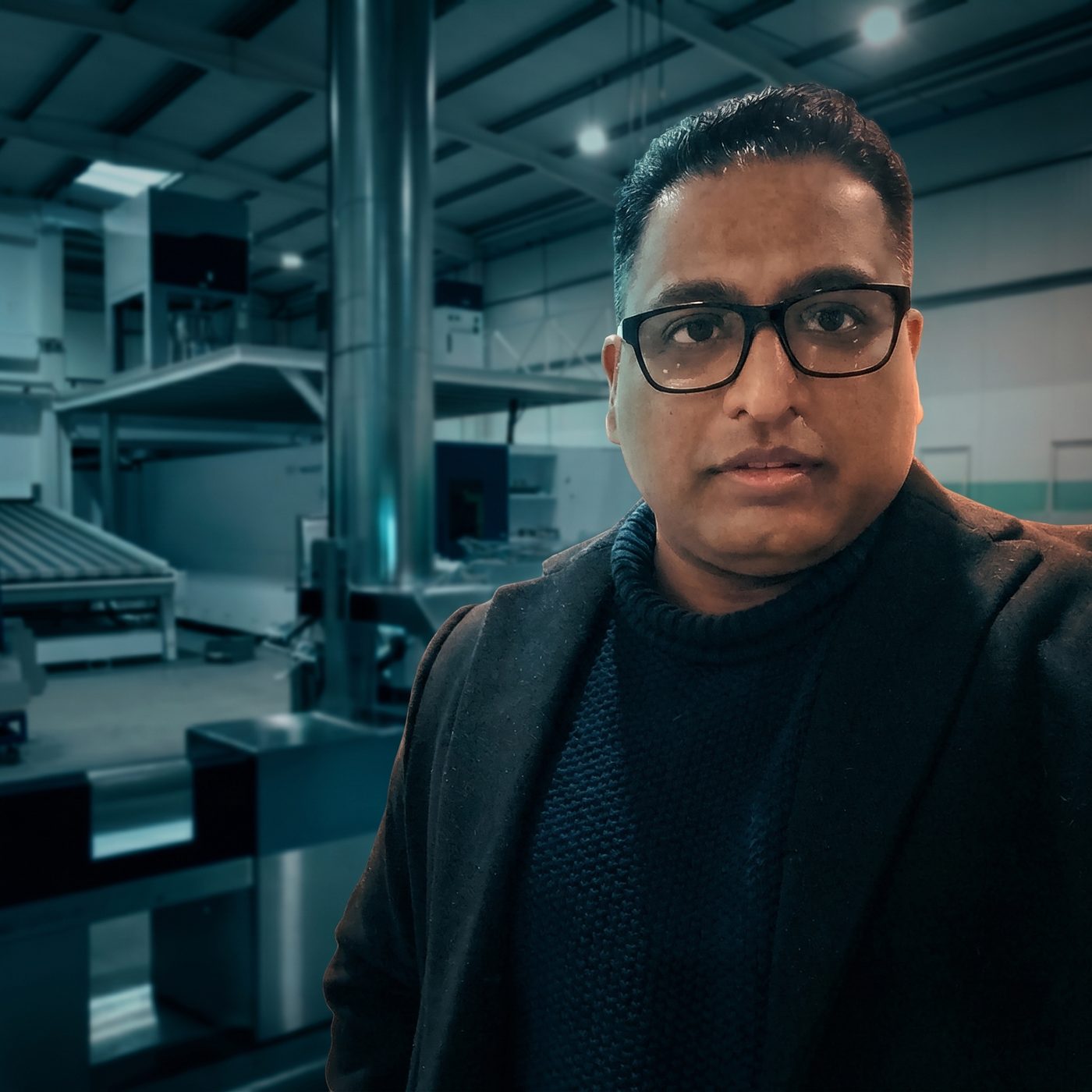 Ronald R. Seepersaud, founder of RIMASEE, on a production floor of the European manufacturing network